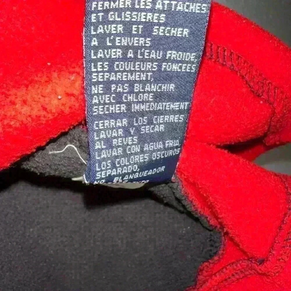 Vintage Tommy Hilfiger Fleece Zip Vest Black & Red Jacket / Size Medium - Picture 10 of 14